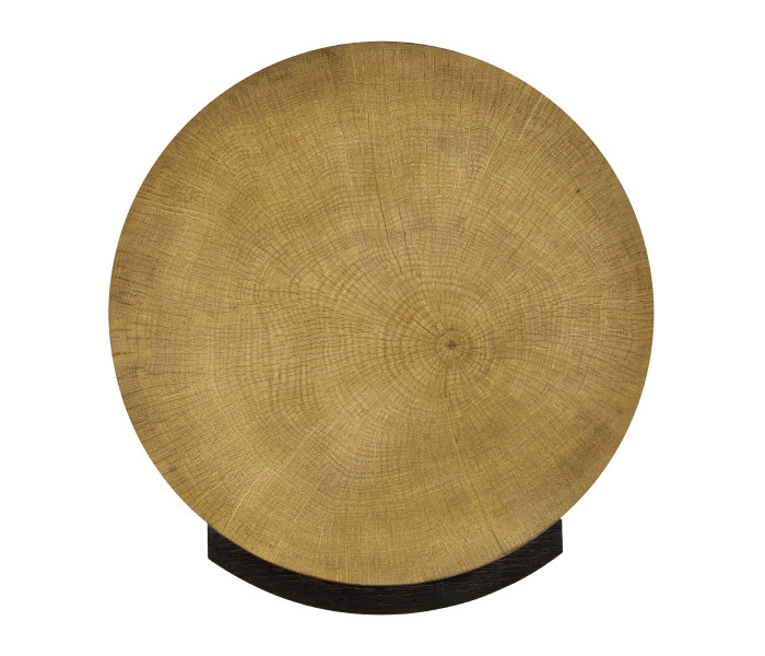 Round Oak with Large Oyster Side Table