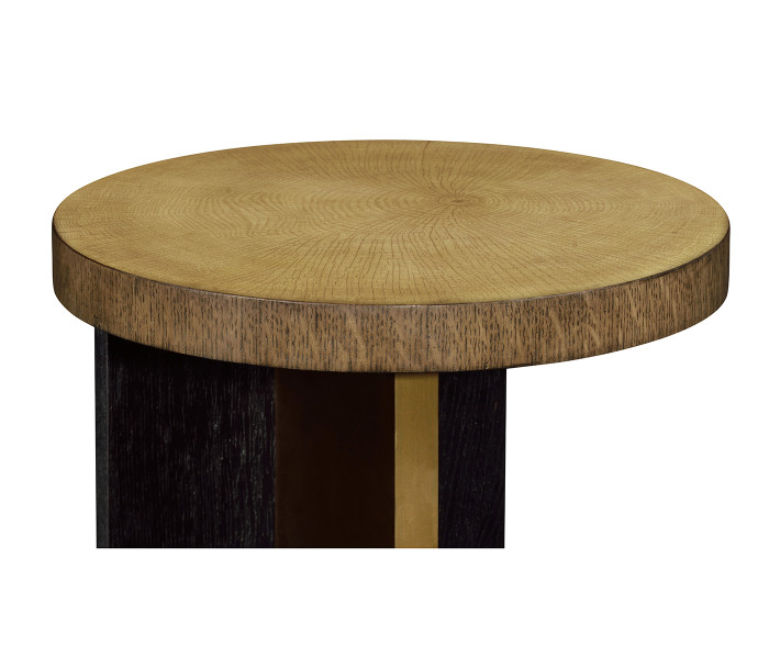Round Oak with Large Oyster Side Table