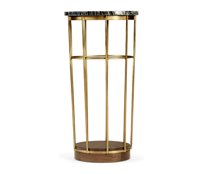 Brass & Marble Round Side Table