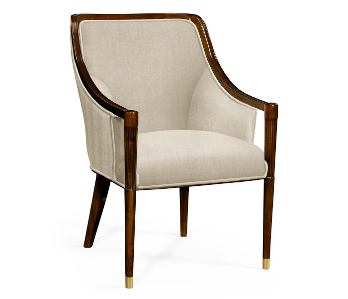 Contemporary Antique Mahogany Dining Chair, Upholstered in MAZO