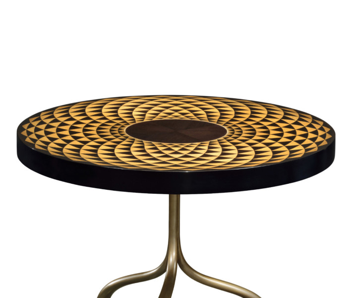 Helical Wine Table with Tripod Base