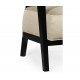 Smoky Black Tub Chair with Back Pillow, Upholstered in MAZO