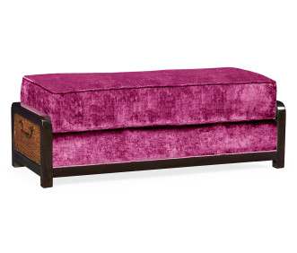Sonokelling & Brown Rattan Ottoman