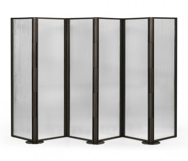 Dark Brown Ash & Grooved Glass Screen