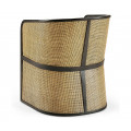 Dark Brown Ash & Woven Rattan Tub Chair