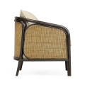 Dark Brown Ash & Woven Rattan Occasional Chair