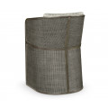 Grey & Dark Grey Rattan Tub Counter Stool