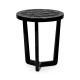 Small Black Gloss Side Table with Marble Top