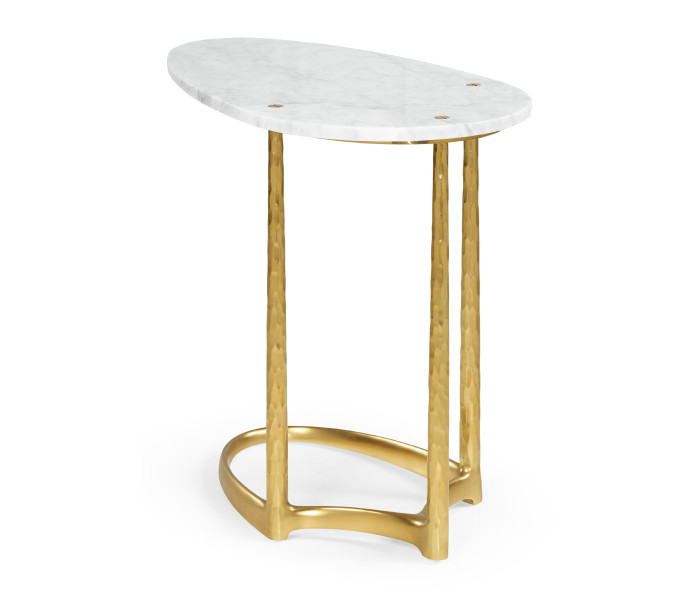 Fusion Brass Sofa Table with Marble Top