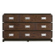 Large Campaign Style Dark Santos Rosewood Chest of Six Drawers