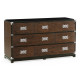 Large Campaign Style Dark Santos Rosewood Chest of Six Drawers