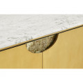 Fusion Oak & Brass Sideboard with White Marble Top