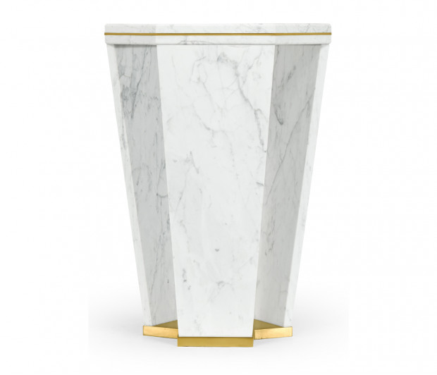 Fusion Hexagon Marble End Table