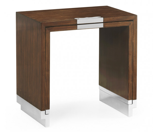 Campaign Style Dark Santos Rosewood Sliding Nesting Tables Campaign Style Dark Santos Rosewood Sliding Nesting Tables