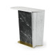 Fusion White & Black Marble End Table