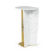 Fusion White Marble & Brass End Table