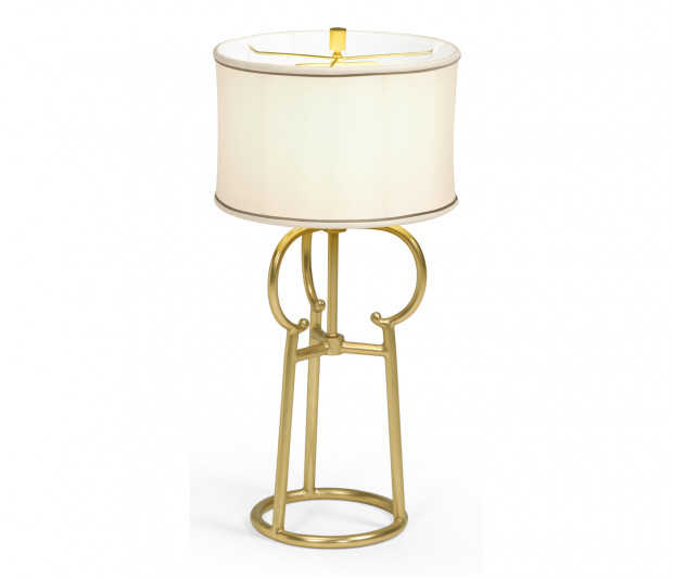 Contemporary Antique Satin Gold Brass Table Lamp