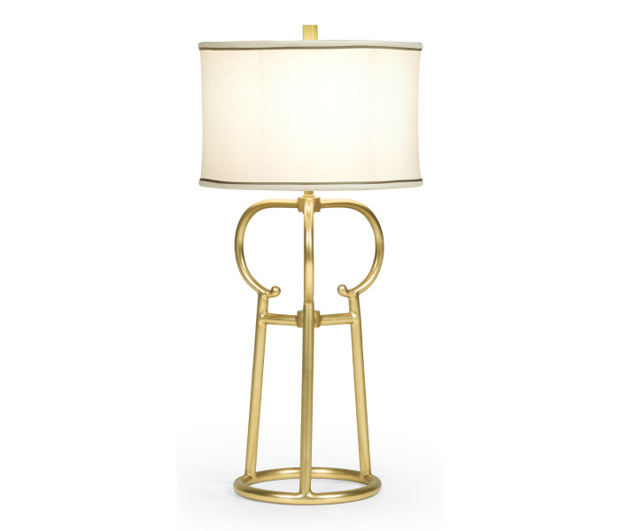 Contemporary Antique Satin Gold Brass Table Lamp