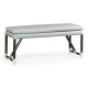 Campaign Style Charcoal Bench, Upholstered in COM