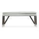 Campaign Style Charcoal Bench, Upholstered in COM