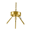 Round Contemporary Ebonised Oak & Brass Chandelier