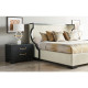 Fusion Rounded Ebonised Oak Cali King Bed, Upholstered in Shambala