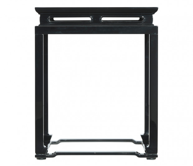Fusion Smoky Black End Table with Marble Top