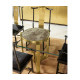 SMALL BASE ONLY of the Fusion Chinoiserie Antique Etched Brass Dining Table