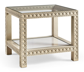 Cnoidal Cane Carved End Table