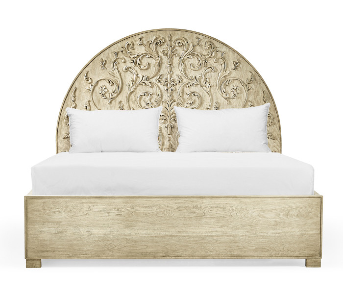 Moon Flower Carved Bed