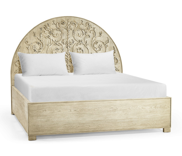 Moon Flower Carved Bed