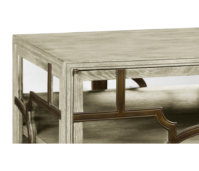 Hewlett Grey Oak Glazed Cabinet