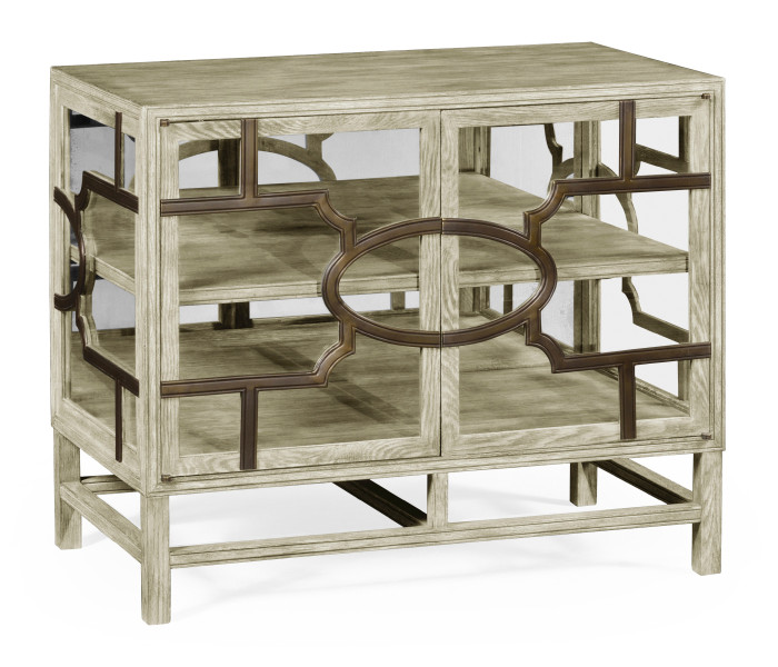 Hewlett Grey Oak Glazed Cabinet