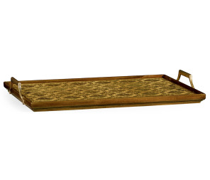 Rectangular Natural Acacia & Geometric Inlaid Tray