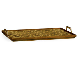 Rectangular Natural Acacia & Geometric Inlaid Tray