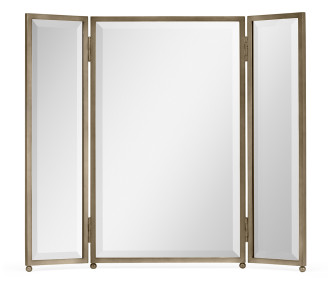 Triple Bronzed Stainless Steel Dressing Table Mirror