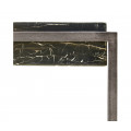 Rectangular Iron Cocktail Table with a Black Marble Top