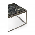 Rectangular Iron Cocktail Table with a Black Marble Top