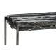 Rectangular Iron Console Table with a Black Marble Top