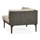 36" Dark Grey Rattan Corner Sofa Sectional, Upholstered in Standard Outdoor Fabric