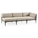98" Dark Grey Rattan Left Three–Seat Sofa Sectional, Upholstered in Standard Outdoor Fabric