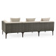 98" Dark Grey Rattan Left Three–Seat Sofa Sectional, Upholstered in Standard Outdoor Fabric