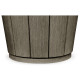 Swivel Grey Storage Bucket Stool, Upholstered in Standard Outdoor Fabric