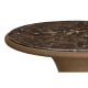 Round Tan Rattan Dining Table with a Dark Marble Top