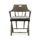 Smokers Style Grey & Rattan Dining Chair with Cushion, Upholstered in COM