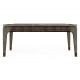 Square Grey & Rattan Coffee Table with a Black Marble Top