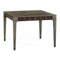 Square Grey & Rattan Dining Table