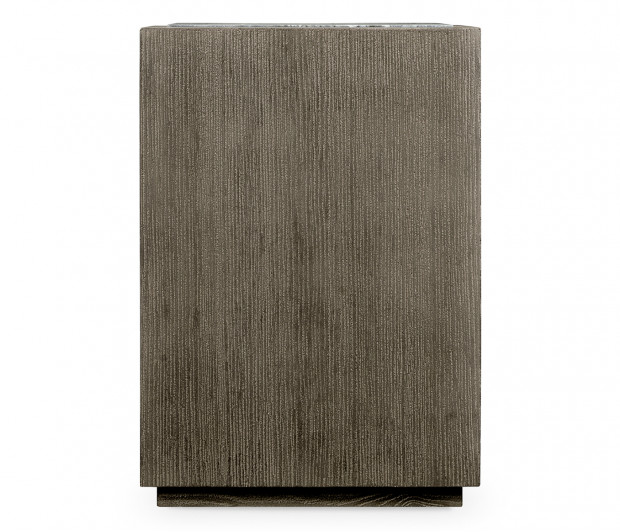 Square Grey End Table with a Light Marble Top