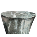 Horn Shaped Faux Black & Grey Marble End Table