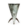 Horn Shaped Faux Black & Grey Marble End Table